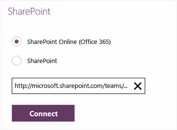 Specify the URL for a SharePoint site (on-premises or Office 365 Preview)