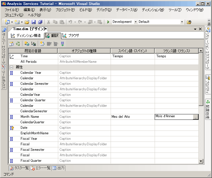 メンバごとの翻訳の指定