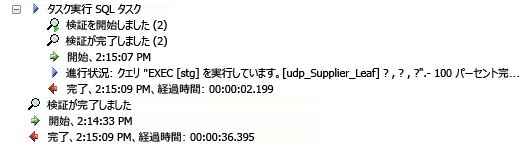 進行状況ウィンドウの最終状態