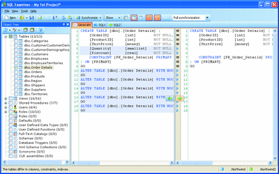 SQL Examiner でデータベースを確認し、比較する 