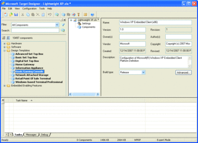 図 2 Windows XP Embedded イメージを作成できる Target Designer