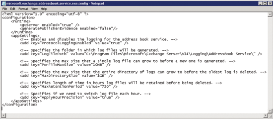 Exchange Server 2010 SP1 では、MSExchangeAB の静的ポートの割り当てが構成ファイルで行われなくなりました