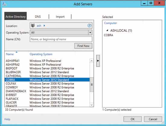 Active Directory のサーバーはアクティブなステータスに変更できる