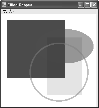 図18-13　アルファブレンドの線と図形