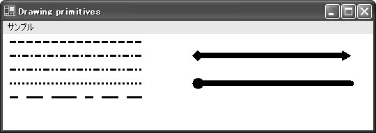 図18-5　破線および開始点と終了点のキャップが異なる線