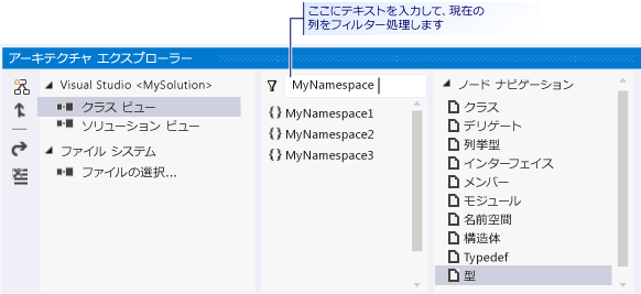 現在の列のフィルター処理 (名前順)