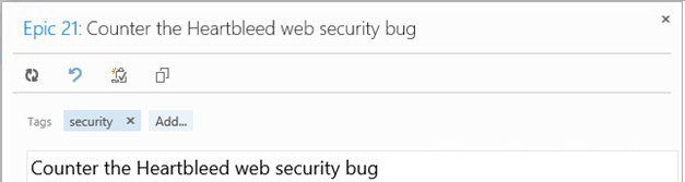 Epic work item form, add tags