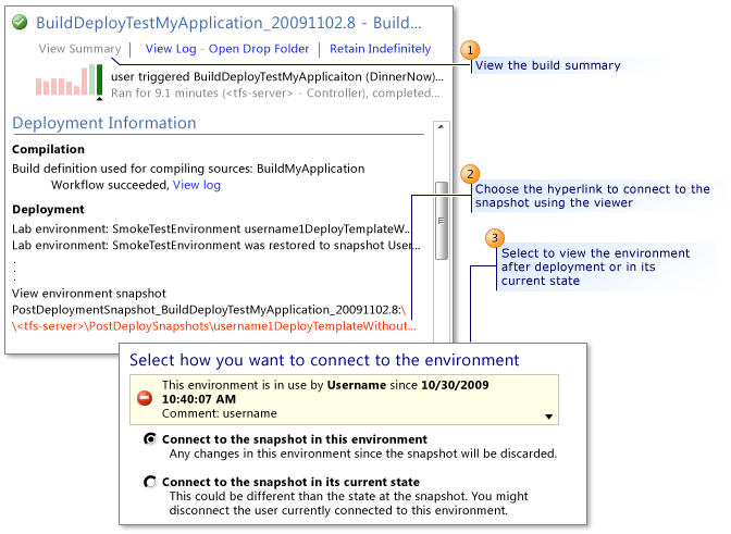 Connect to the Environment from Your Build Results