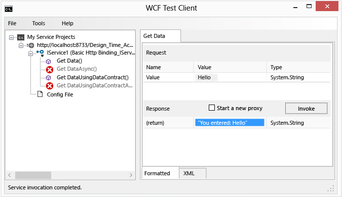 wcf6 The result in the Response box