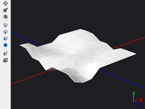 Digit-Terrain-Model 3-D scene that shows a terrain model