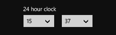 24 時間形式の TimePicker