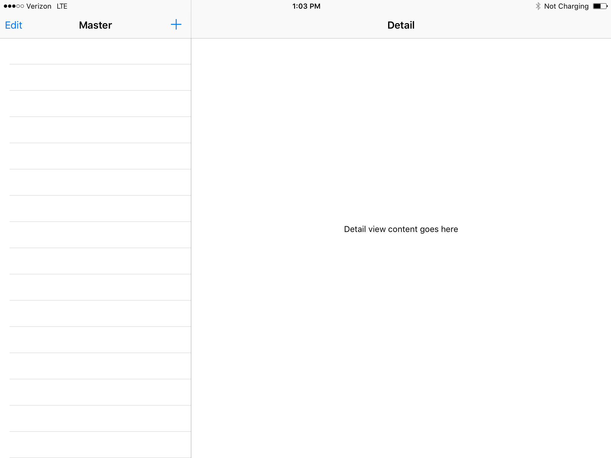 同時に表示されている一覧と詳細ビュー