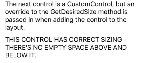 GetDesiredSize のオーバーライドを使用した iOS の CustomControl