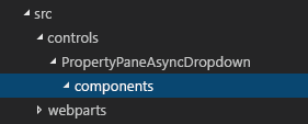 Visual Studio Code で強調表示されている Components フォルダー