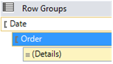 Screenshot of the Order field in the Report data field between Date and Details.