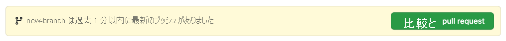 GitHub の pull request 提案ボックスを示すスクリーンショット。