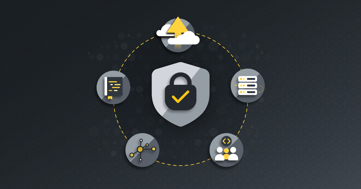 GitHub Advanced Security を使用したソフトウェア開発ライフサイクルのさまざまな段階の概念図。