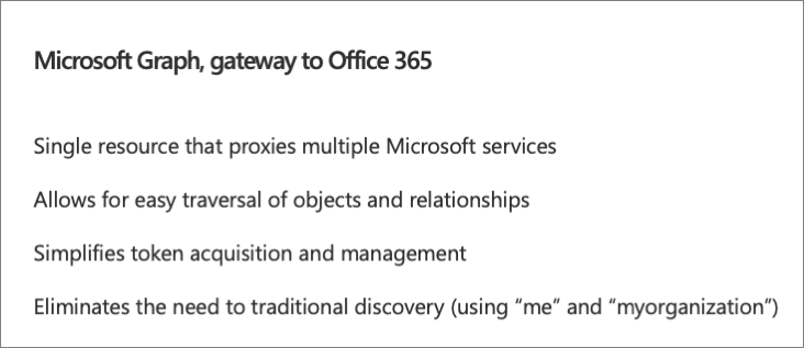 Microsoft Graph による Microsoft 365 データへのアクセスの簡略化