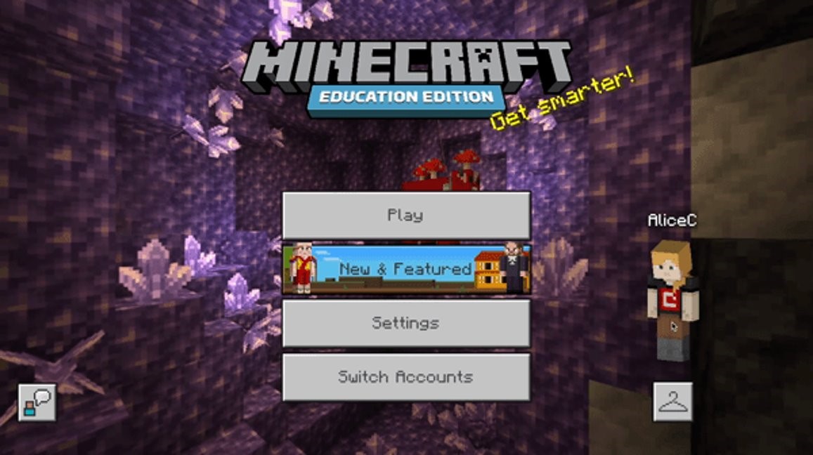 Screenshot of the Minecraft Education of sign-in page.