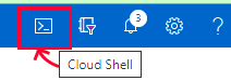 Screenshot of Cloud Shell icon in taskbar.