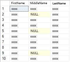 Screenshot of SQL query results with mask.