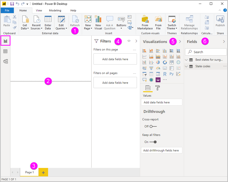 各関数が定義されている Power BI ワークスペースのスクリーンショット。