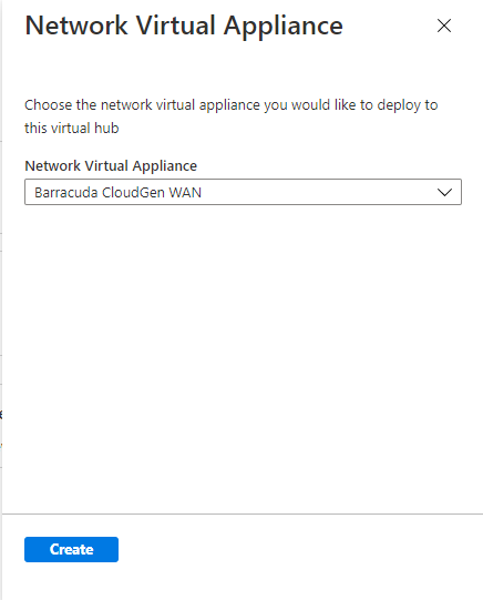 screenshot of Network Virtual Appliance configuration blade in Azure portal