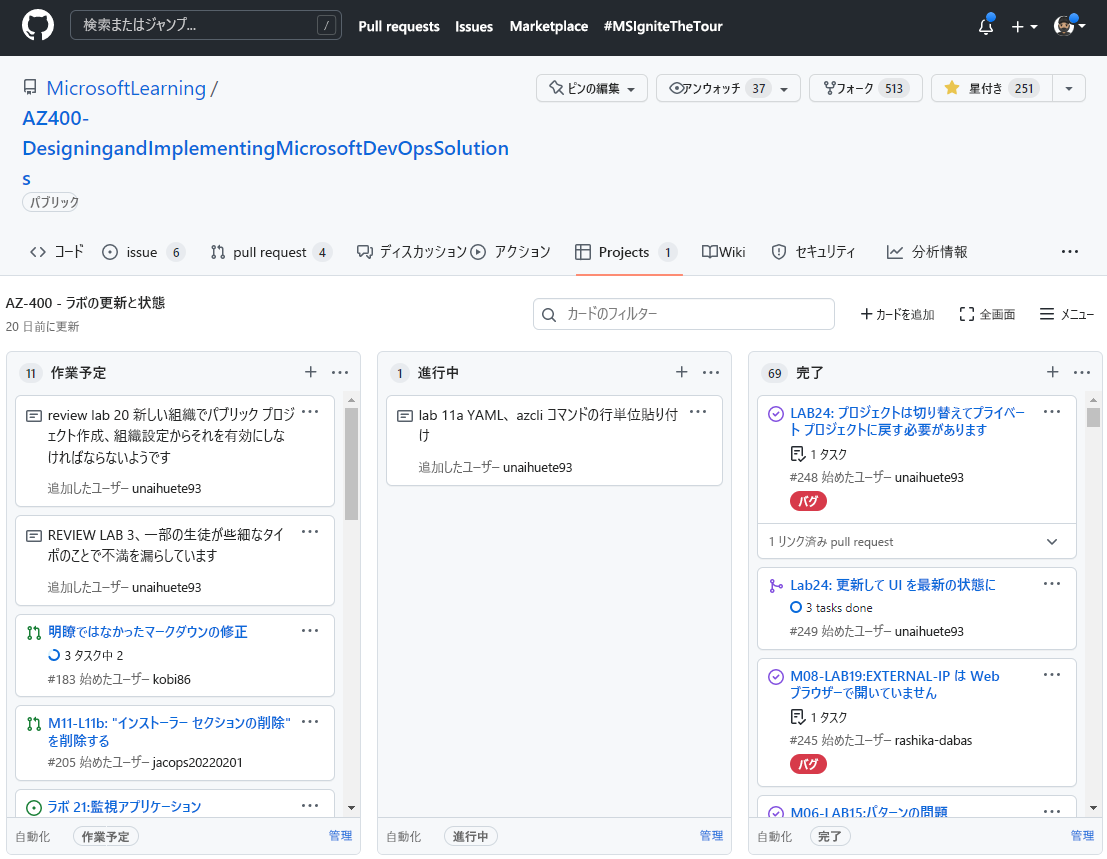 Screenshot of GitHub project boards feature.