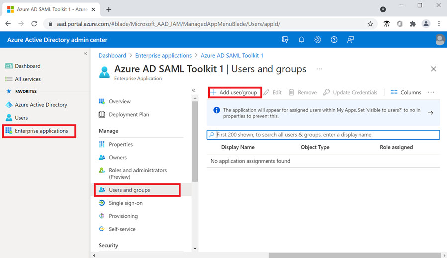 Assign user account to zn application in your Microsoft Entra tenant.