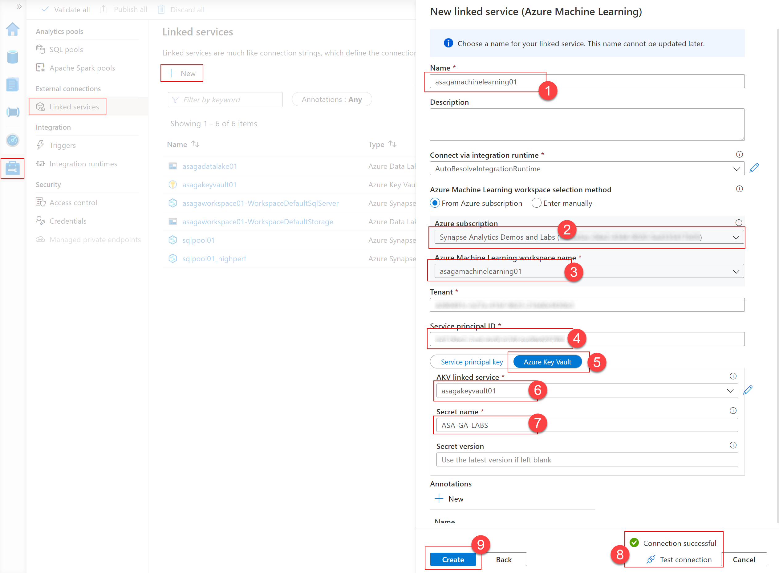 Configure linked service in Synapse Studio