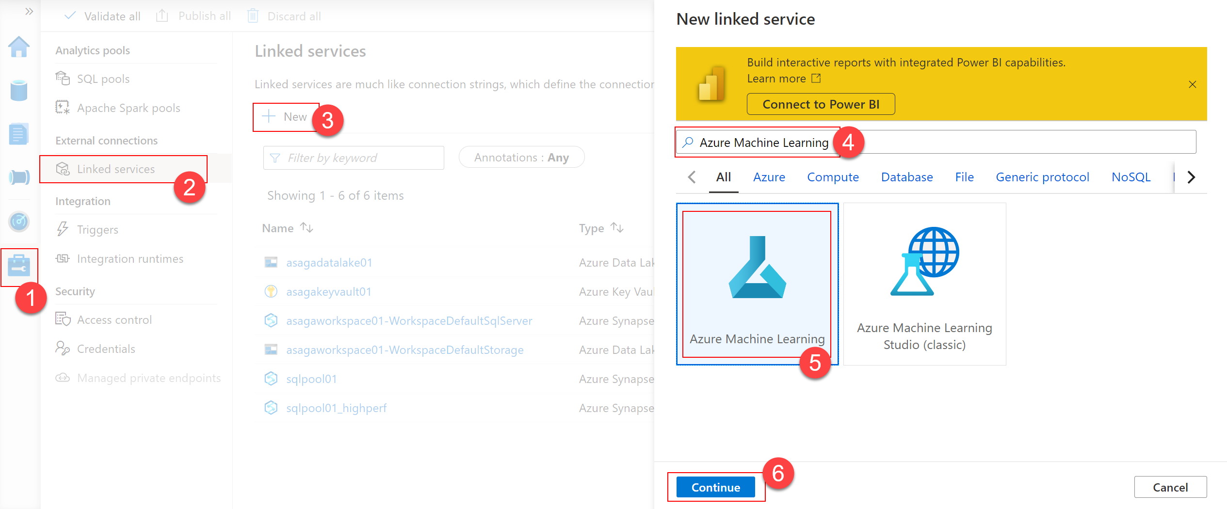 Create new linked service in Synapse Studio