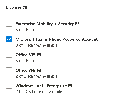 Microsoft 365 管理センターでのライセンスの割り当てユーザー インターフェイスのスクリーンショット