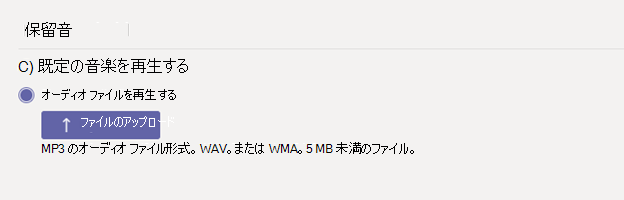 保留音を構成するためのオプションを示すスクリーンショット。