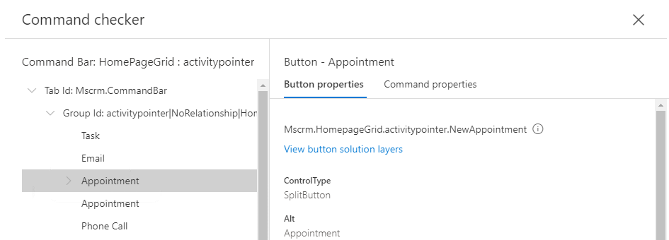スクリーンショットは、アクティビティ グリッド ページに 2 つの予定ボタンがあることを示しています。