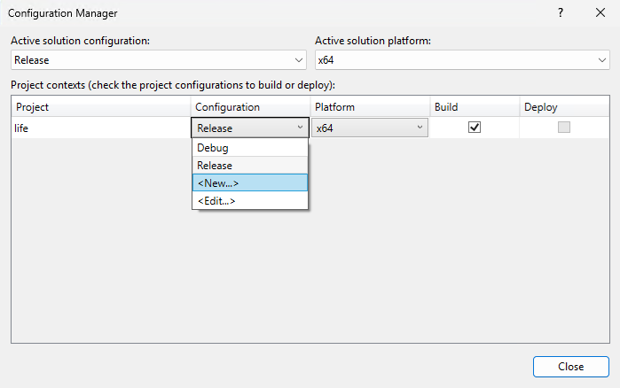Configuration Manager を示すスクリーンショット。