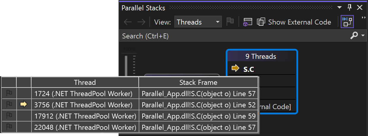PDB_Walkthrough_1A Screenshot of Tooltip that shows thread IDs and names.