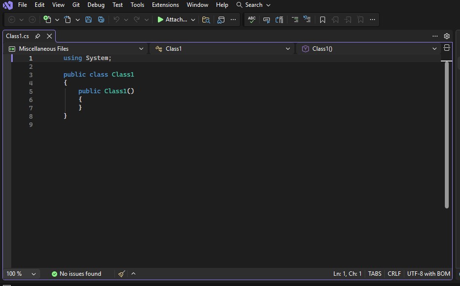 Visual Studio の C# コード ファイルのスクリーンショット。