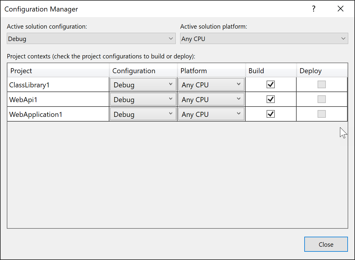 Screenshot of Configuration Manager dialog box.