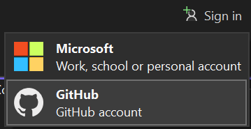 Visual Studio のプロファイル カードを示すスクリーンショット。