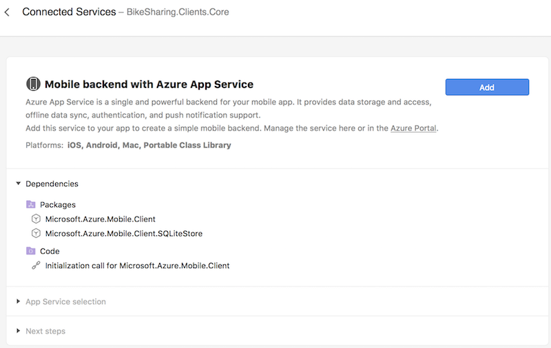 Mobile backend with Azure