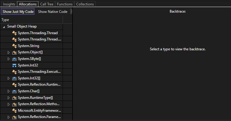 Screenshot of the Allocation tab.