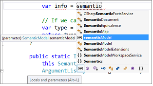 IntelliSense の入力候補フィルター処理