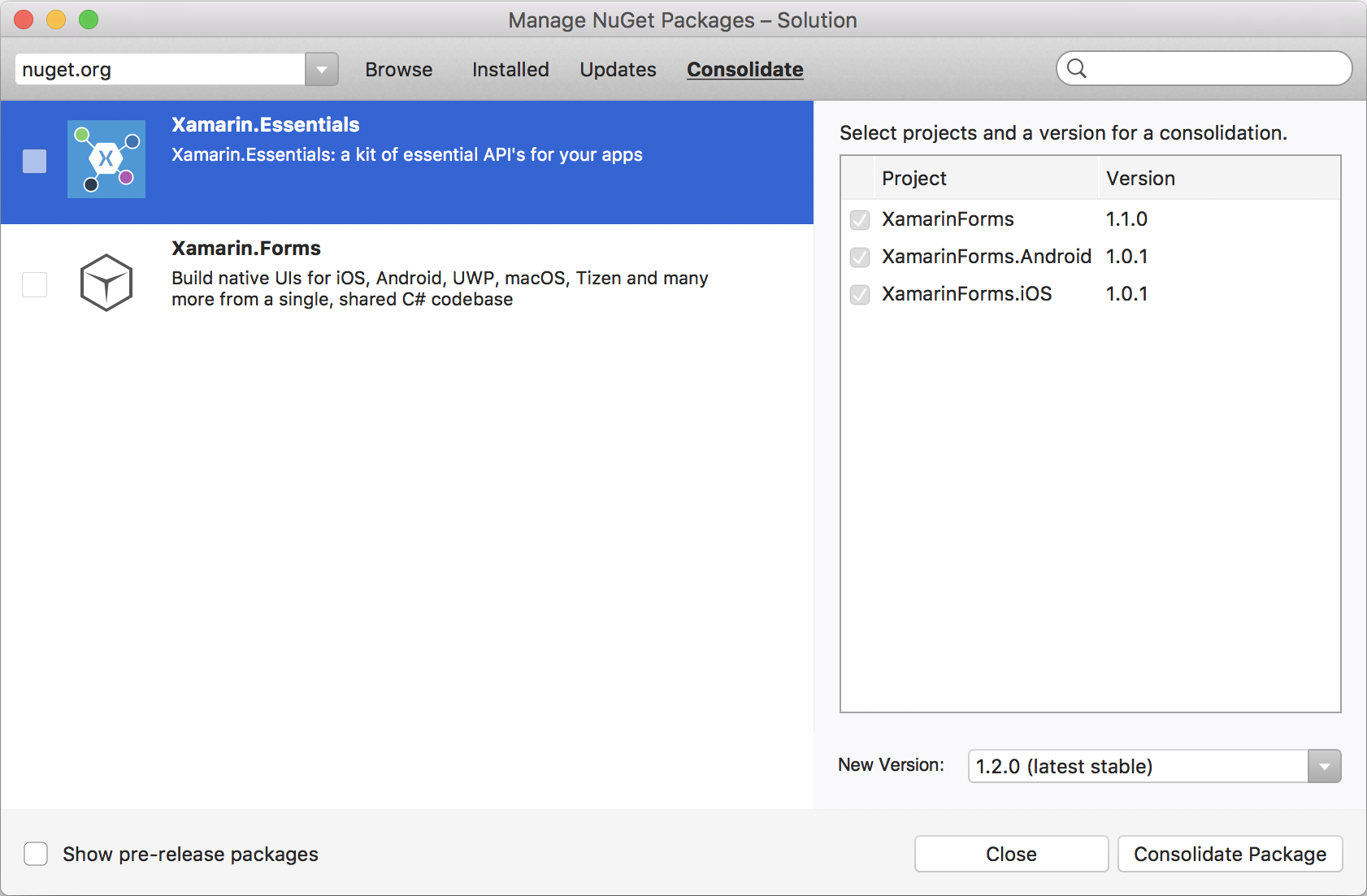 NuGet Packages Dialog graphic