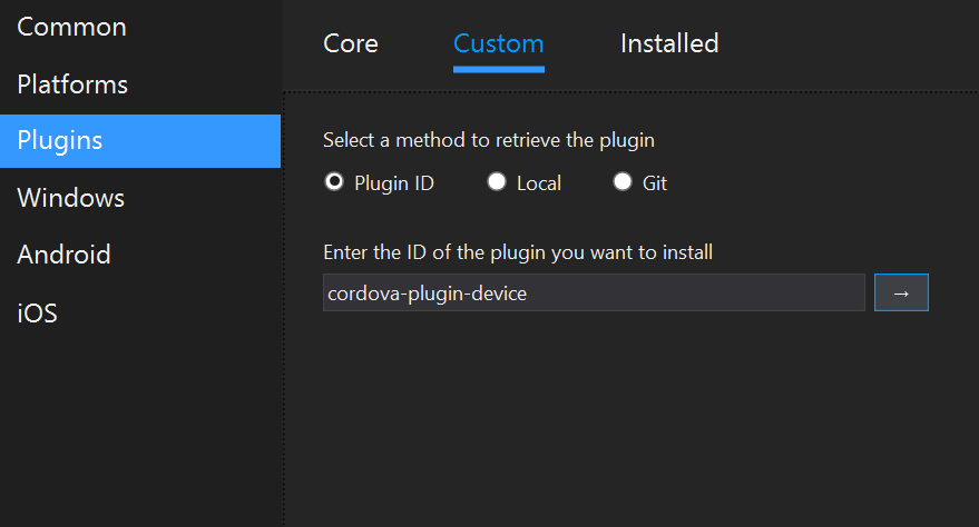 cordova-add-plugin-byid（Cordova プラグインをIDで追加）