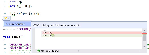 New Code Analysis quick fixes