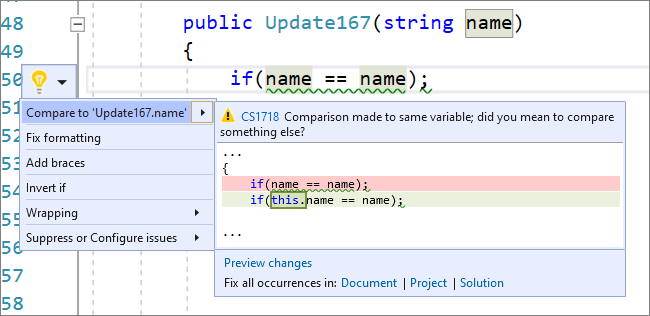 Accidental Comparisons Code Fix