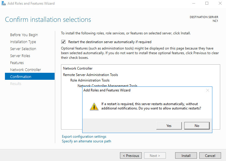 役割および機能の追加ウィザード