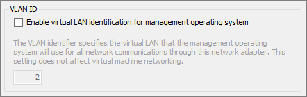 Screenshot that shows the VLAN ID options