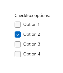 チェック ボックスでは複数選択がサポートされる