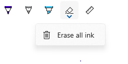 InkToolbar with eraser flyout invoked